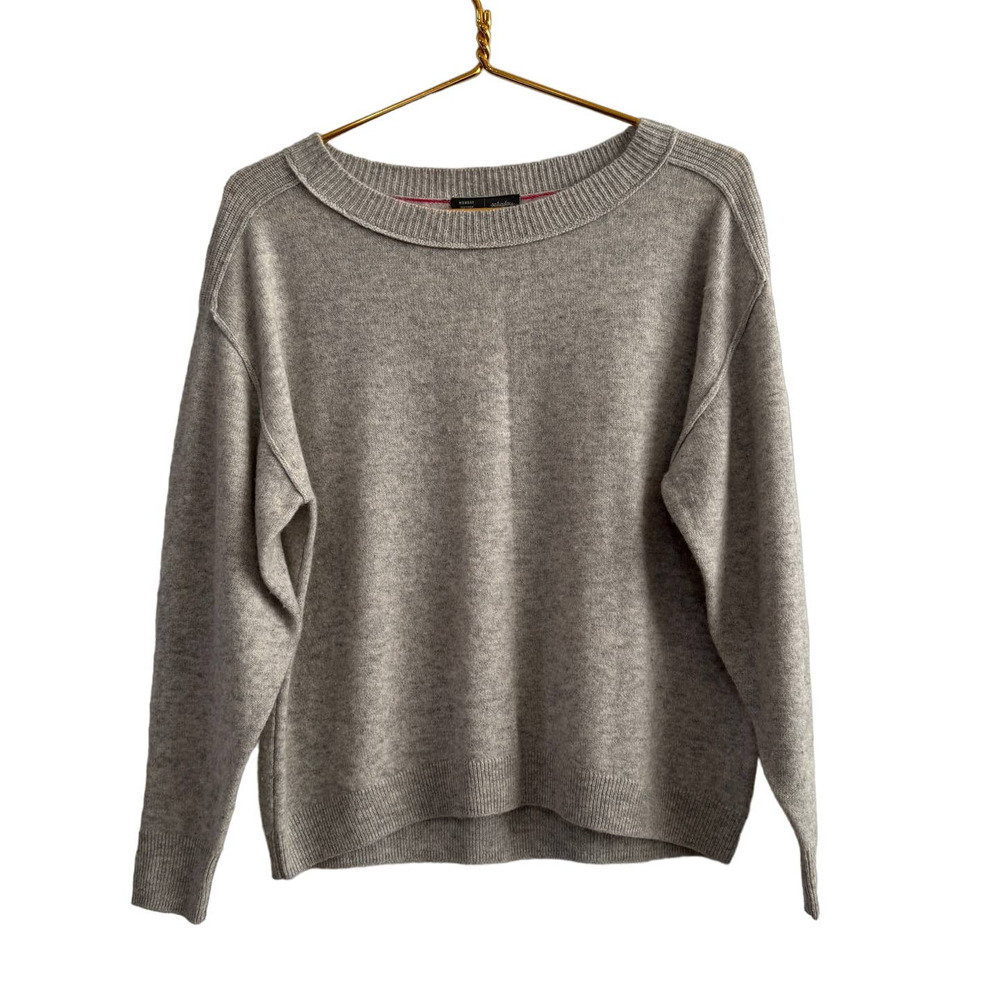 Saturday Sunday by Anthropologie Oversized Cashmere Crewneck Sweater in Gray XS - Picture 1 of 8